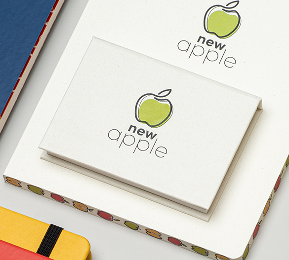 PM135-APPLE Sticky notes sæt af genbrugspapir i hårdt omslag af æblepapir