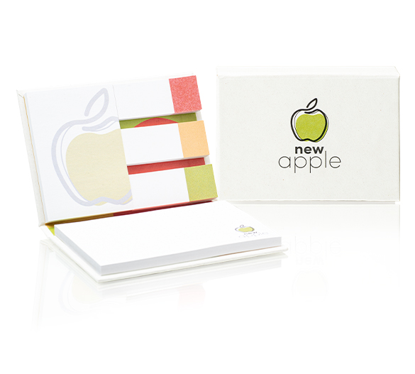 PM135-APPLE Sticky notes sæt af genbrugspapir i hårdt omslag af æblepapir
