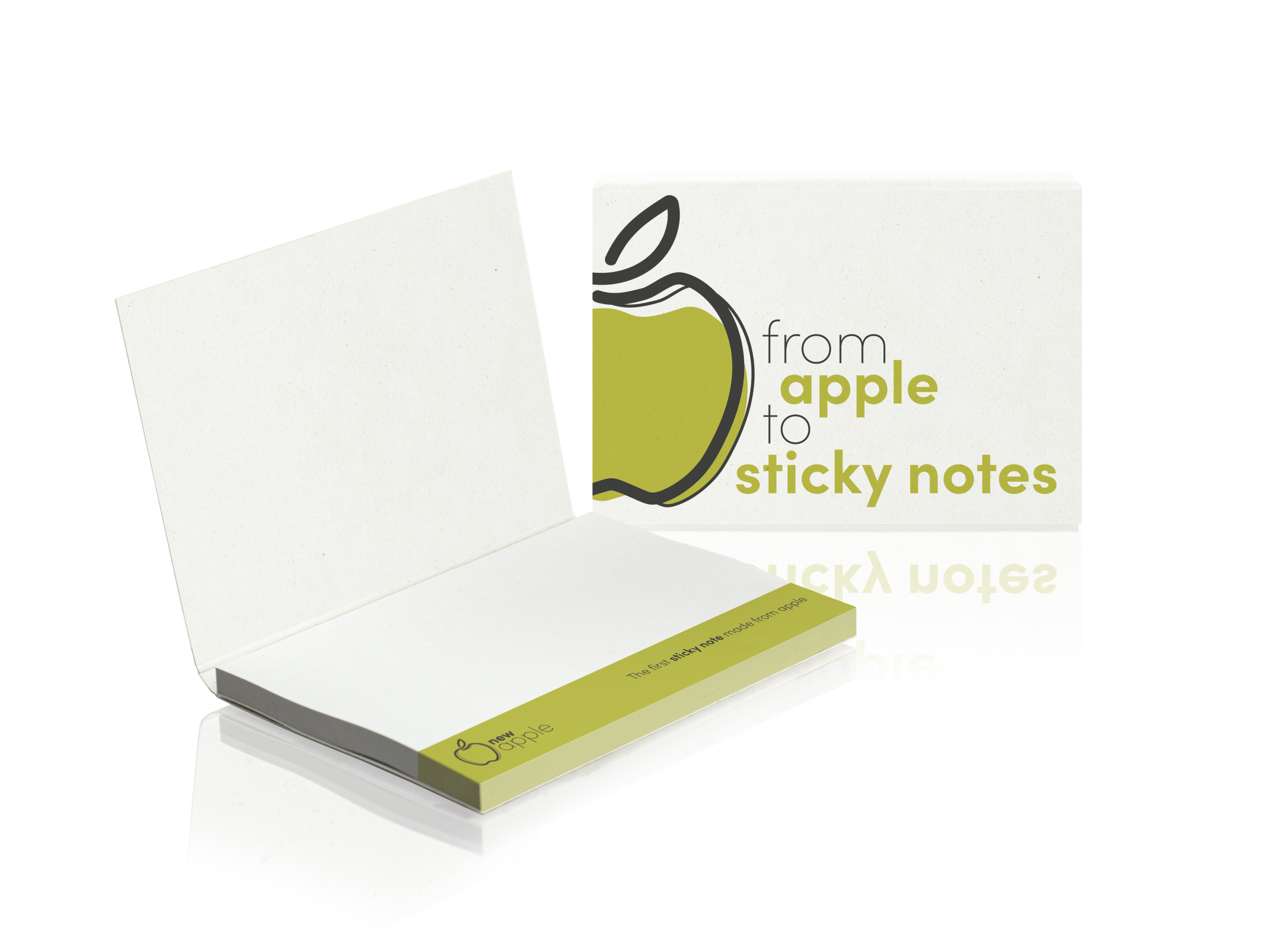 PM020-APPLE Sticky notes i blødt omslag af æblepapir